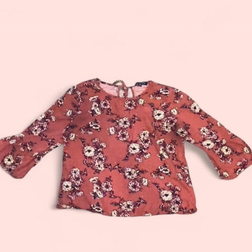 One Clothing Red and White Floral Blouse